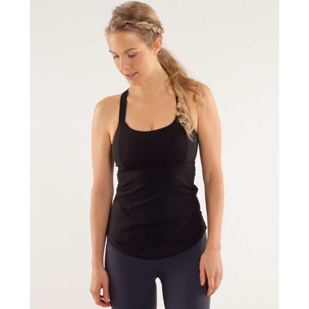 Lululemon Work It Out Tank Top Yoga Shelf Bra Stretch Sleeveless In Black - Picture 3 of 16
